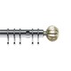 image 1 of 25-28mm Dynasty End Satin Silver Metal Curtain Pole Set 200 - 380cm Silver | Silver
