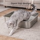 image 4 of Skylos Cat Litter Box Stainless Steel Toilet Tray for Kittens Cats Large