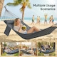 image 6 of Outsunny Cotton Hammock, Soft Portable Swing Chair w/ Headrest | Grey | Blue and White | One Size