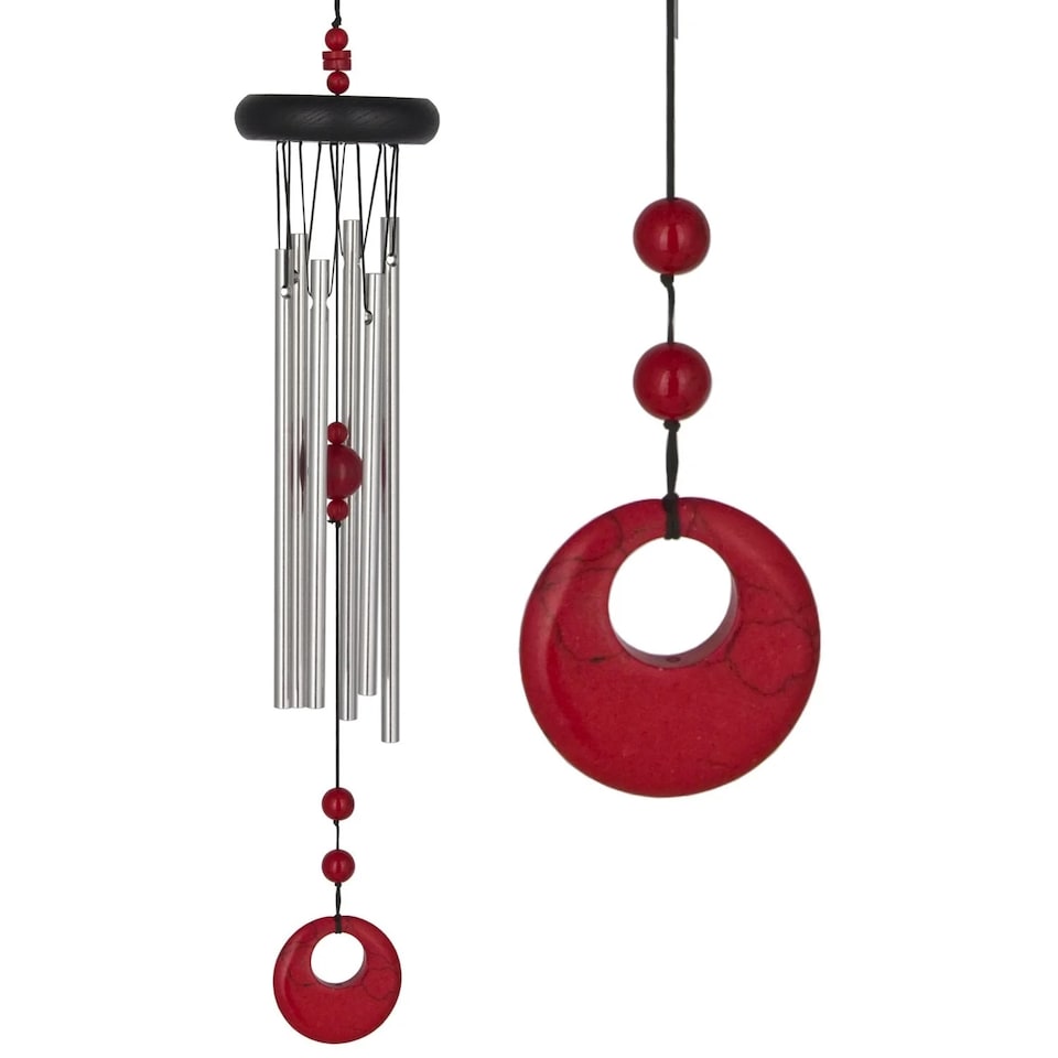 image 1 of Woodstock Outdoor Chakra Wind Chime - Red Coral