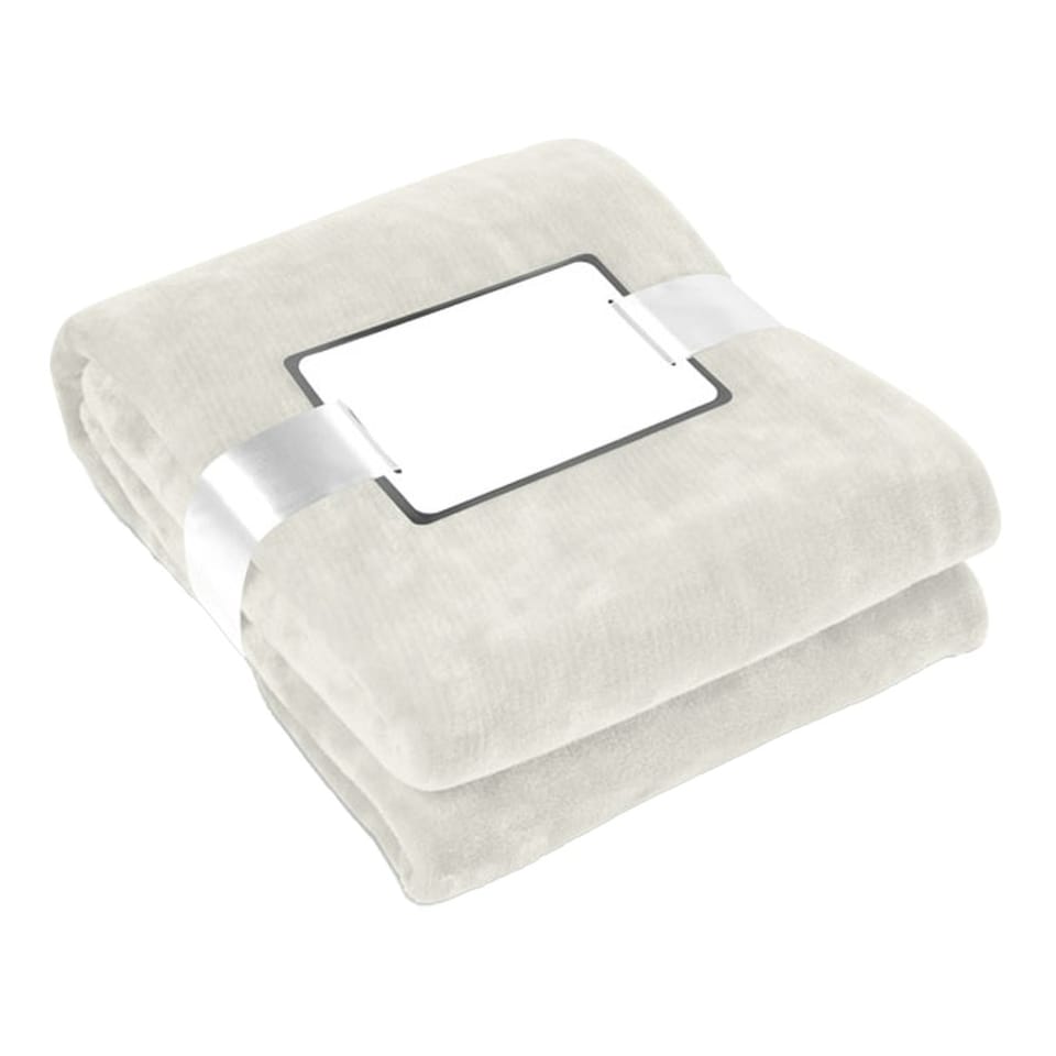 image 1 of MidOcean Davos Flannel Blanket - Beige - One Size Brown