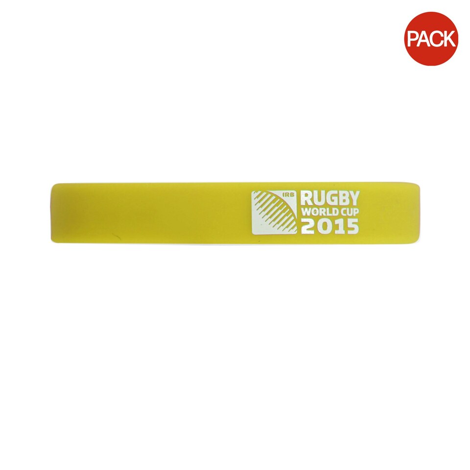 image 1 of Rugby World Cup 2015 Official Rubber Wristbands (Pack Of 3) - Yellow - One Size