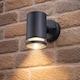 image 1 of CGC Lighting Jennifer Anthracite Outdoor GU10 Single-Spot Cylinder Wall Light | Black | Black | Height: 11.2 cm, Width: 7.6 cm, Depth: 10.5 cm