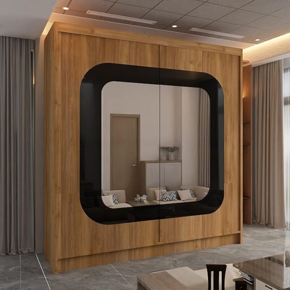 image 1 of Modern Sliding Mirror Wardrobe 150/203cm White/Black/Grey/Walnut Brown | 203cm