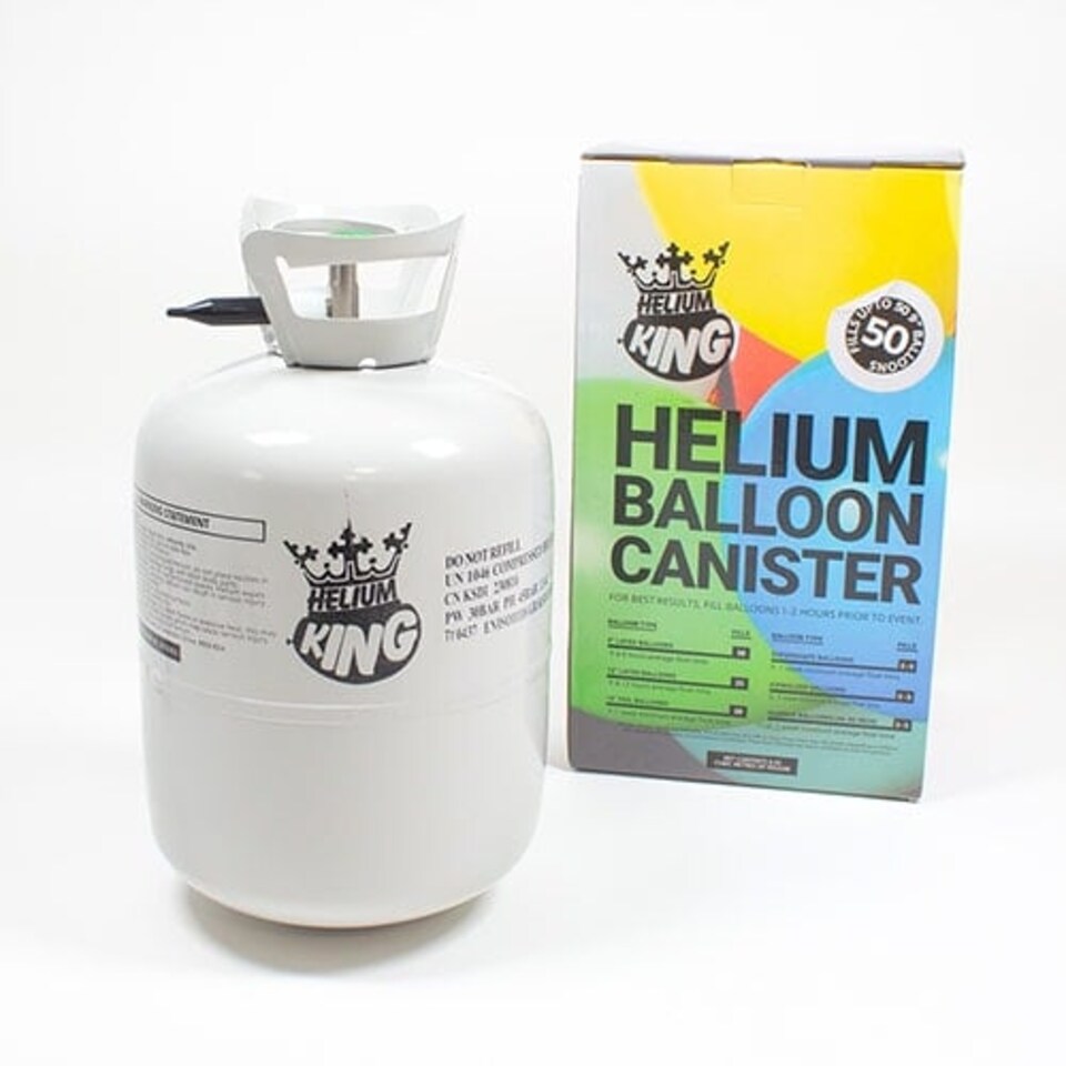 image 1 of Helium Canister with Foil Inflation Adaptor - Fills up to 50 x 9 in balloons