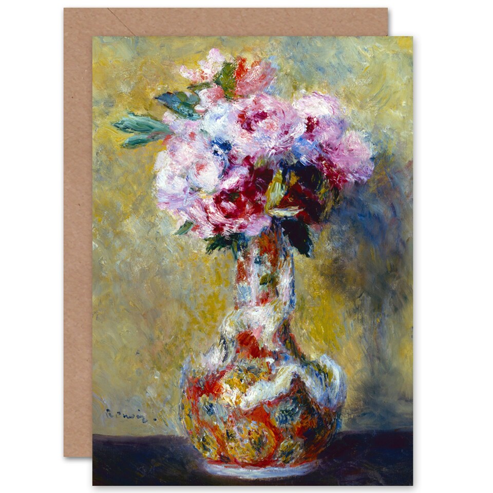 image 1 of Renoir Pierre Auguste Bouquet Vase Blank Art Card