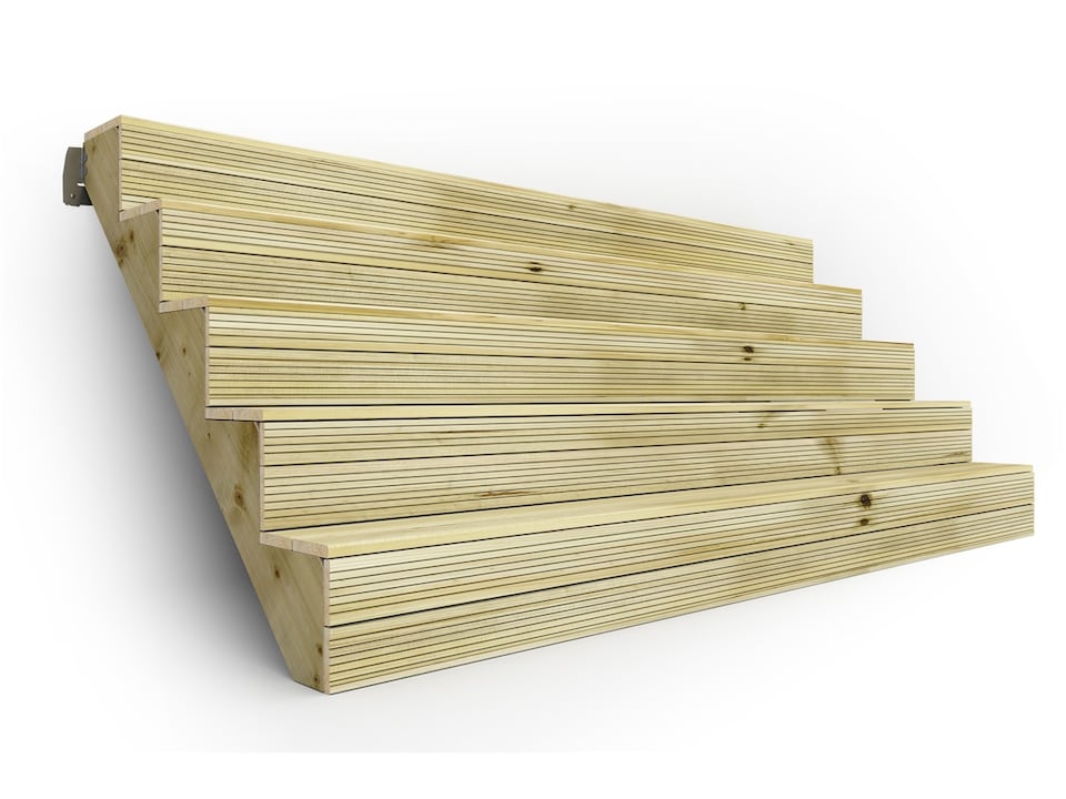 image 1 of eDecks 5-Step Decking Stairs Kit, Pressure Treated Timber - 1790mm Span