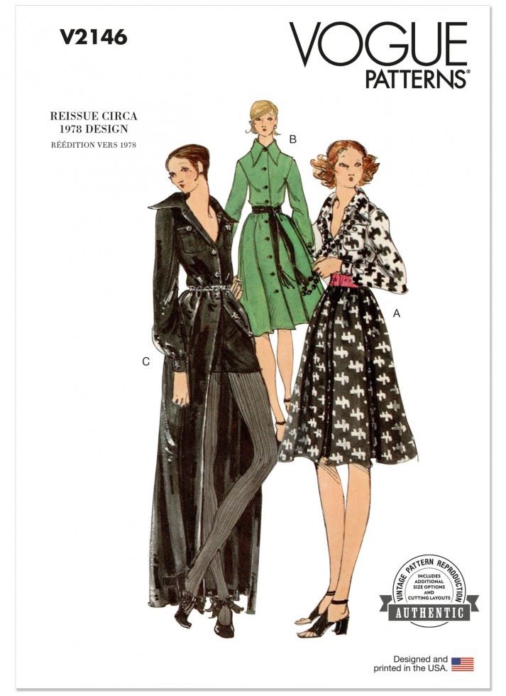 Vogue Sewing Pattern 2146, Dresses, Shorts and Vintage Style for Women - B5 (8-10-12-14-16) - Intermediate
