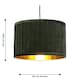 image 8 of Sundance - Dark Green Velvet Pleated 30cm Lamp Shade with Gold Inner | Green | Gold | Large | 1