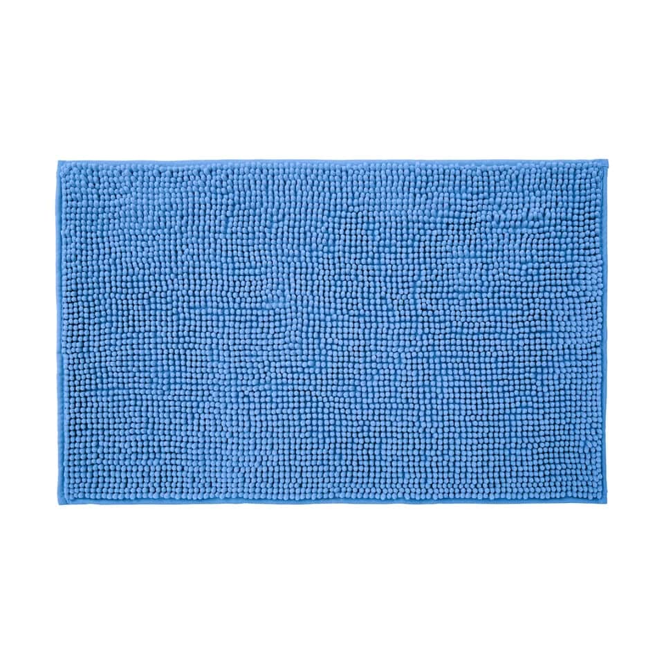 image 1 of Chenille Bobble Bath Mat Non-Slip 50 x 80cm - Lupin Blue