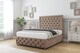 image 3 of Sloomy Vienna Mink Plush Divan Bed Base 2 Drawers Foot-End With 26 Inch Strutted Headboard & 12 Inch Matching Footboard | Brown | Mink | Small Double | 1