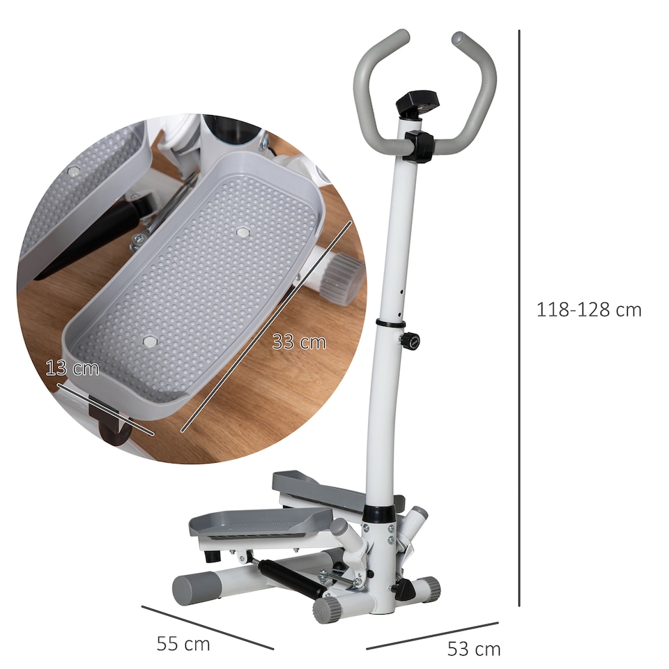 image 1 of HOMCOM Adjustable Twist Stepper Step Machine For Home Gym Aerobic Workout
