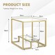 image 2 of COSTWAY 2-Tier Square Side Table Sofa End Snack Table Gold