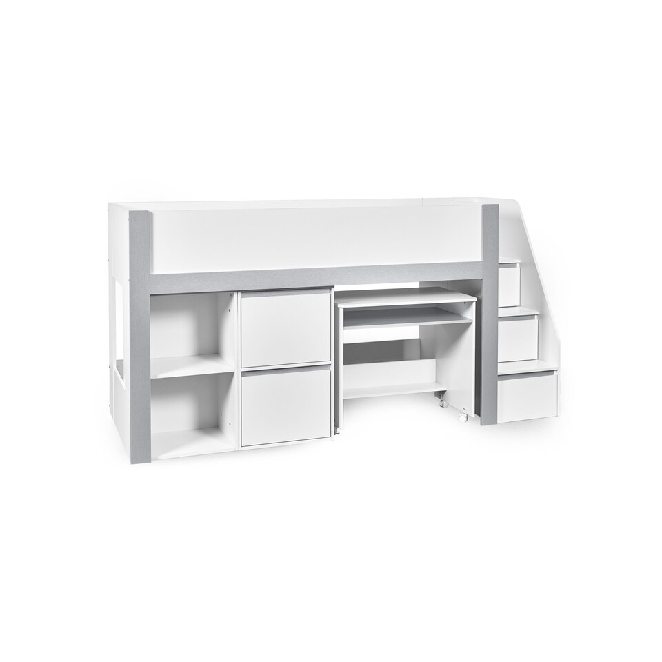 image 1 of Gaia 90cm Single Midsleeper - White and Silver