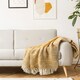 image 3 of Geo Diamond Collection Recycled Cotton Throw in Ochre (90" x 100") | Yellow | Yellow