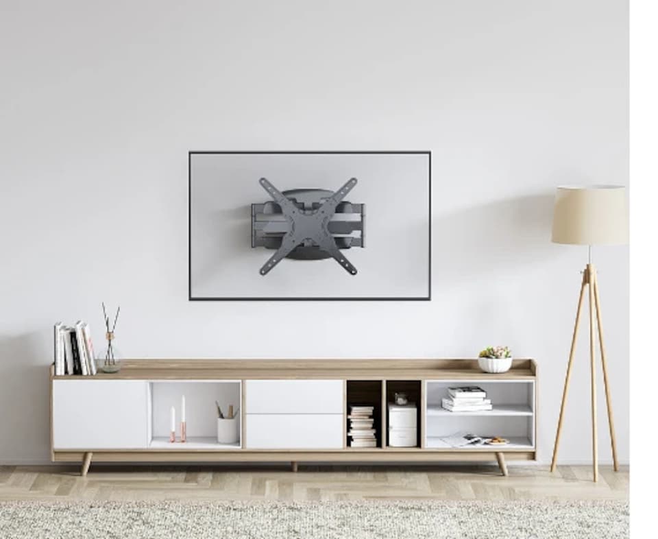 image 1 of Double Arm Swivel and Tilt TV Wall Bracket for 19 to 60 Inch Screens, VESA 400 x 400
