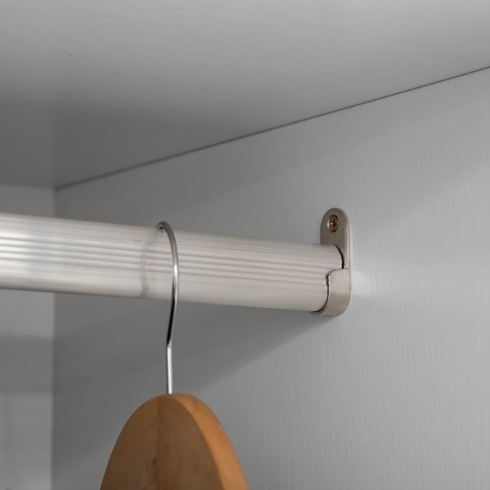 image 1 of HOMCOM 2-Door Wardrobe with 2 Drawers, Hanging Rod and Anti-tipping Straps for Bedroom Clothes Storage Organisation, White