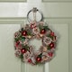image 1 of 30cm Hanging Christmas YuleFest Wreath with Red Baubles & Snow Tipped Pine Cones