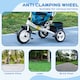 image 6 of HOMCOM 6 in 1 Trike, Kids Tricycle, Pedal Push Bike with Push Handle, Removable Canopy, 5-point Safety Belt, Storage, Cushion, Footrest, Brake, for 1-5 Years Toddler, Blue