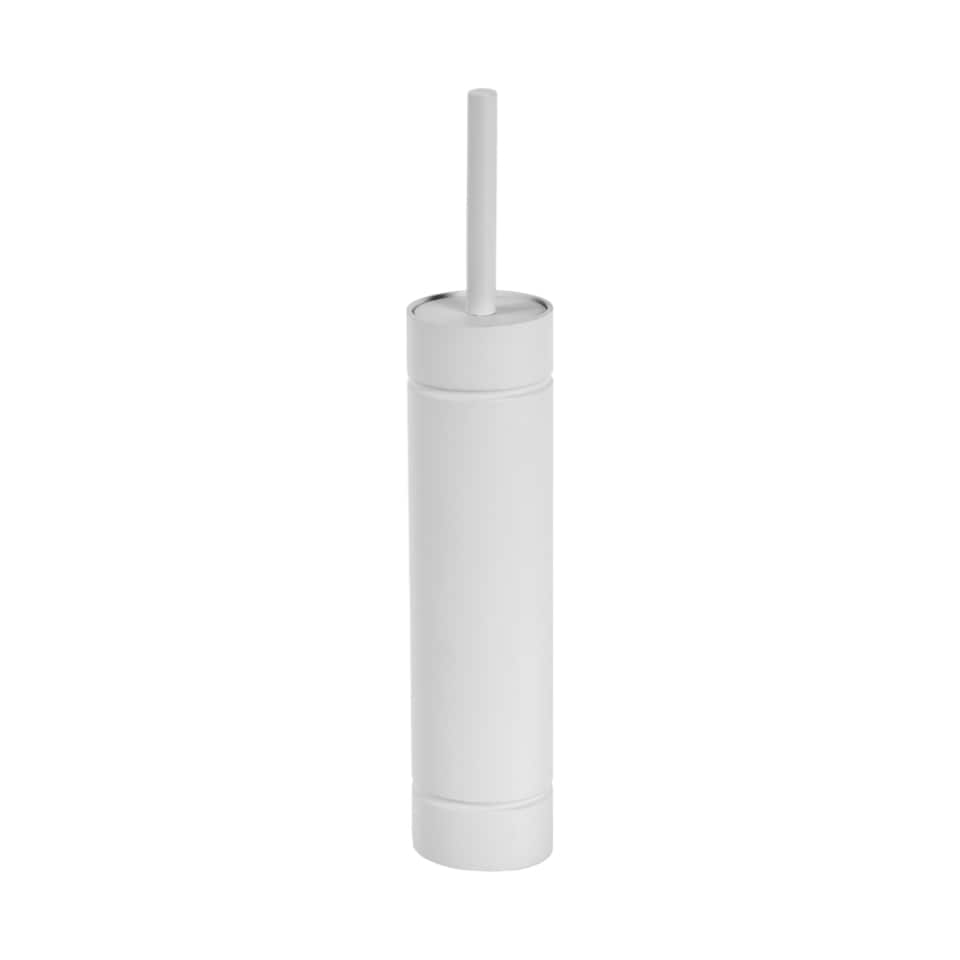 image 1 of Showerdrape Draco White Slimline Toilet Brush & Holder | White
