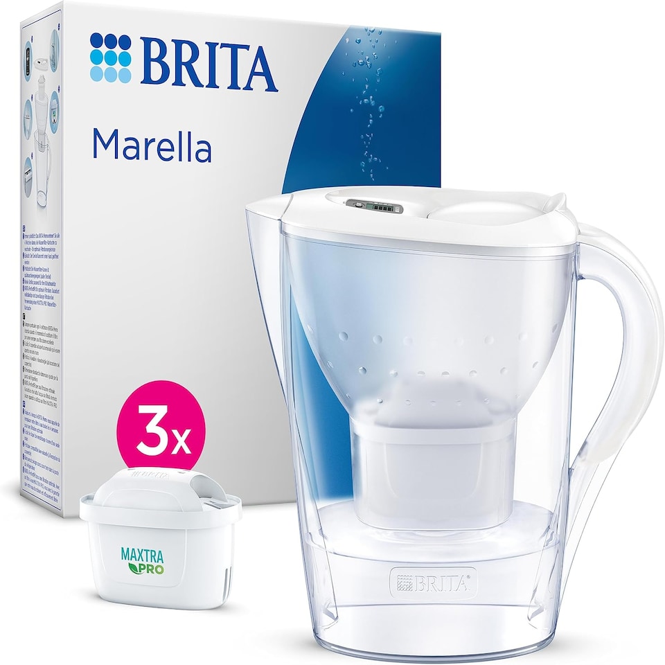image 1 of BRITA Marella Water Filter Jug White (2.4L) Starter Pack incl. 3x MAXTRA PRO Pure Performance Cartridge