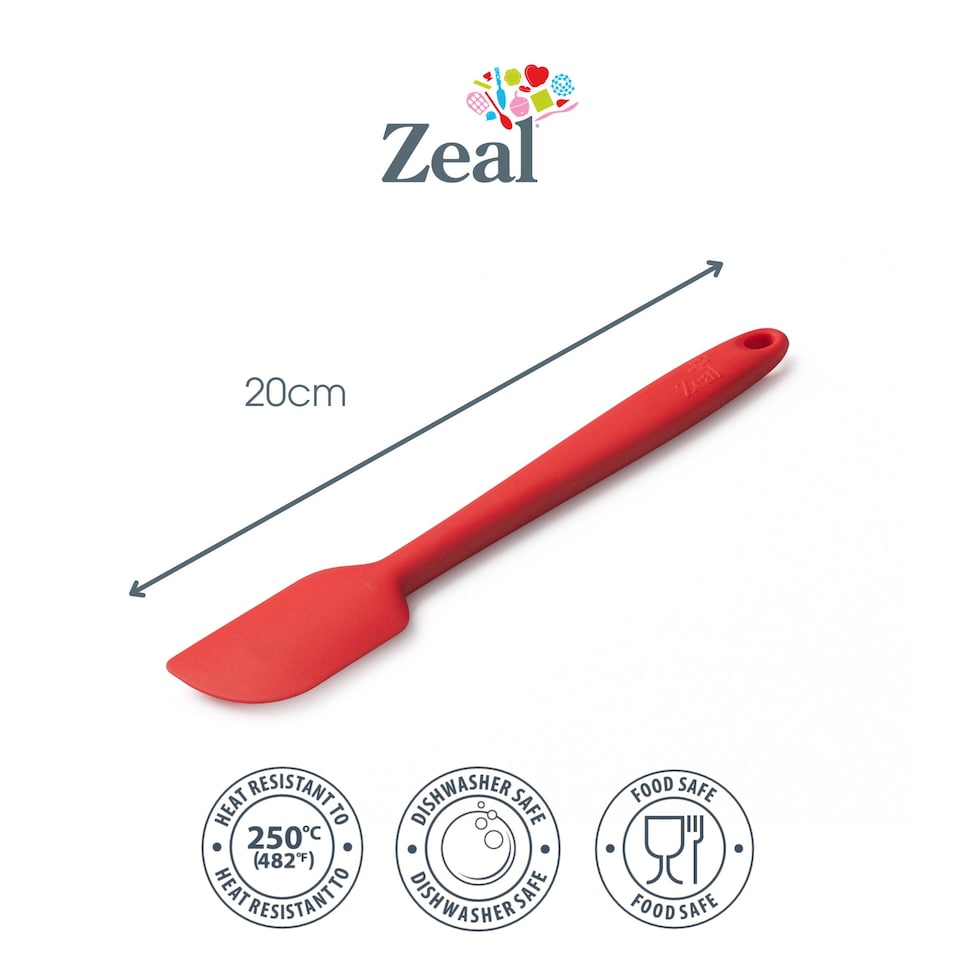 image 1 of Zeal Small Silicone Baking Spatula with Flexible Tip, Red
