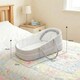 image 3 of BiBi Doll Baby Doll Grey Polka Dot Carry Cot up to 20" Dolls