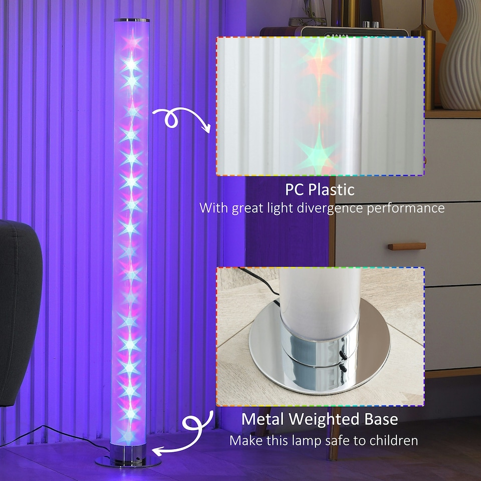 image 1 of HOMCOM RGB Floor Lamps LED Corner Lamp with Remote Control Mood Lighting
