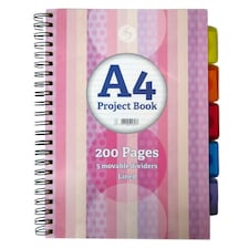 Silvine A4 5 Part Project Divider Book