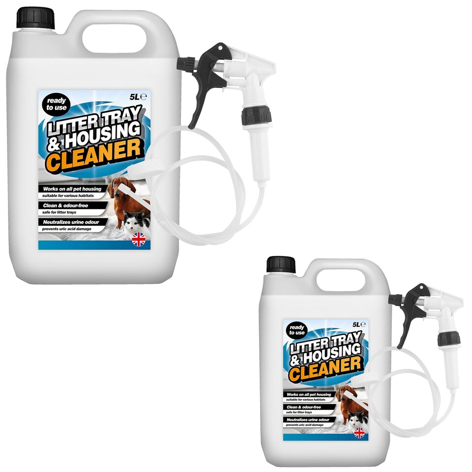 image 1 of 1x 5L Litter Tray & Housing Cleaner Odour Free Ready To Use With Long Hose Trigger