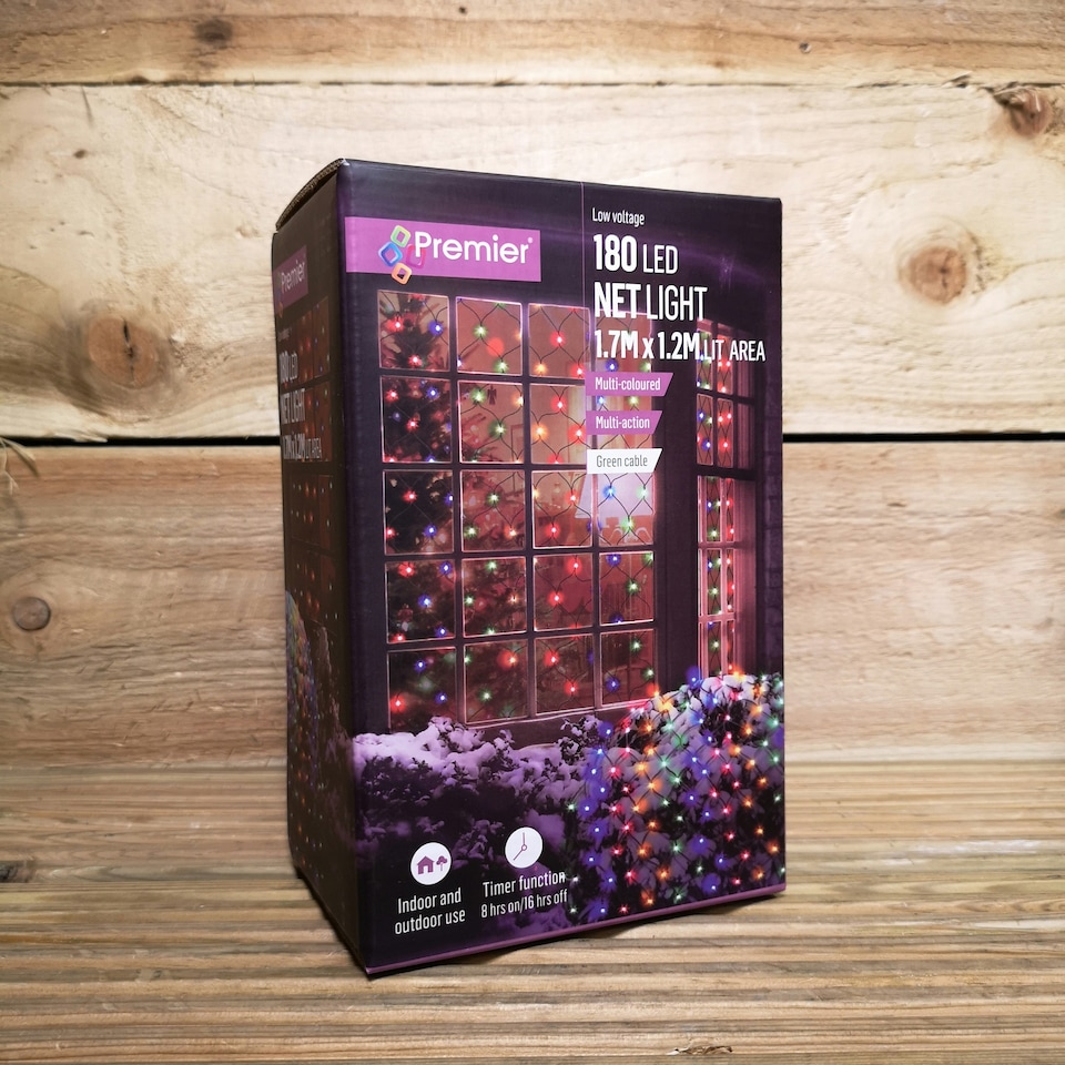 image 1 of Premier Net LED Lights Multi-Coloured 1.7 x 1.2m