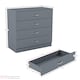 image 8 of Vida Designs Riano 3 Piece Bedroom Set (1 Drawer Bedside Chest, 4 Drawer Chest, 2 Door Wardrobe), Grey (4)