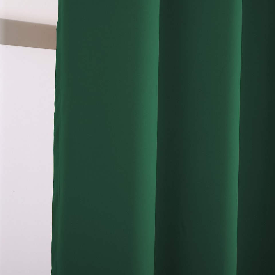 image 1 of Forest Green Blackout Curtains - Dark Thermal Eyelet - 46 x 72 Drop - 2 Panel | Green | One Size