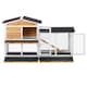 image 8 of PawHut Rabbit Hutch, Guinea Pig Hutch Wooden 2-Tier Cage w/Run, Yellow