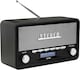 image 4 of Vintage Style Stereo DAB/DAB+ & FM Radio – Grey Wood Cabinet, Bluetooth, Clock Radio Alarm, AUX IN for Smart Phone/Tablet / MP3 Player – Mains or Battery