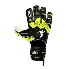 Precision Childrens/Kids Fusion X Flat Cut Finger Protect Goalkeeper Gloves - White/Black/Neon Green - 6