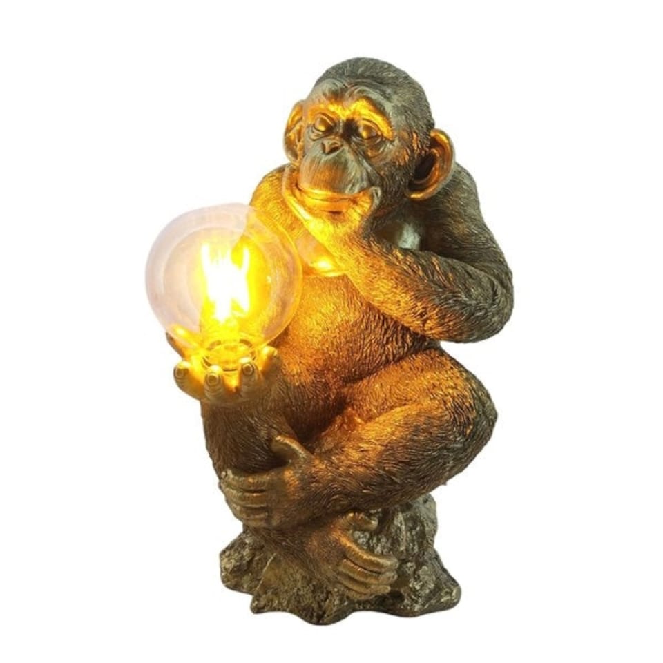 Straits Monkey Light Bulb Holding Lamp Gold