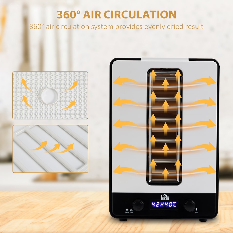 image 1 of HOMCOM 550W 11 Tier Food Dehydrator for Fruit Meat Vegetable Jerky Pet Treat