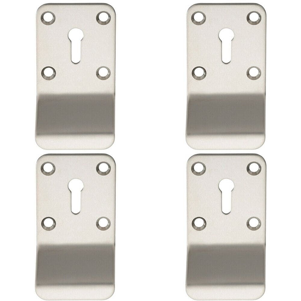 4x Standard Lock Cylinder Pull Handle 78.5 x 43mm Bright Stainless Steel