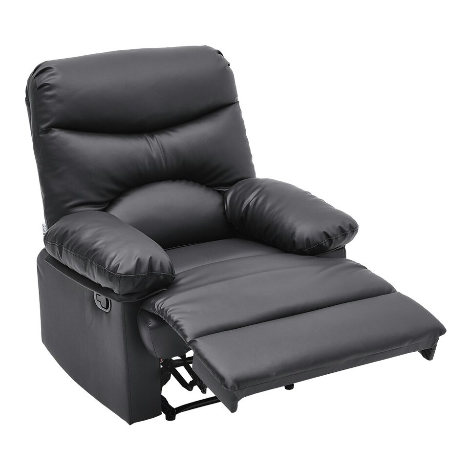 image 1 of Living and Home Manual Faux Leather Recliner Armchair - Black