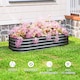 image 7 of Outsunny Galvanised Raised Garden Bed Planter Box with Safety Edging, Dark Grey