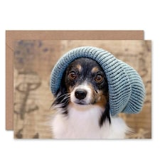Hipster Dress Up Comedy Dog Art Blank Just to Say Card