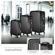 image 9 of Suitcase Set - 3 hard-shell suitcases with telescopic handle, swivel wheels | Black | black | 1