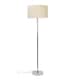 image 1 of ValueLights Silver Floor Lamp with Large Natural Shade | Cream