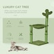 image 2 of PawHut Cactus Cat Tree Tower with Sisal Scratch Post Hammock, 96cm, Green
