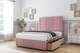 image 4 of Sloomy Harrington Pink Plush Divan Bed Base 2 Drawers Right Side With 54 Inch Floor Standing Headboard & 12 Inch Matching Footboard | Pink | Pink | Double | 1