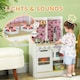 image 3 of AIYAPLAY Kids Play Kitchen, Pretend Play Kitchen with Realistic Over, Stove, Sink, Kitchen Accessories, Cooking Playset with Light, Sound, for Ages 3 Plus Years, White