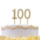 image 1 of Gold Diamond Number 100 Cake Topper Gold