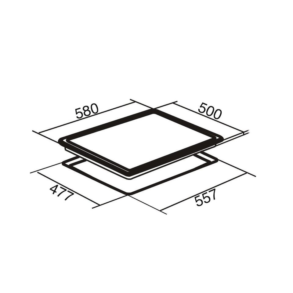 image 1 of SIA GHG612BL 60cm Black 4 Burner Gas On Glass Hob With Enamel Pan Stands & FFD