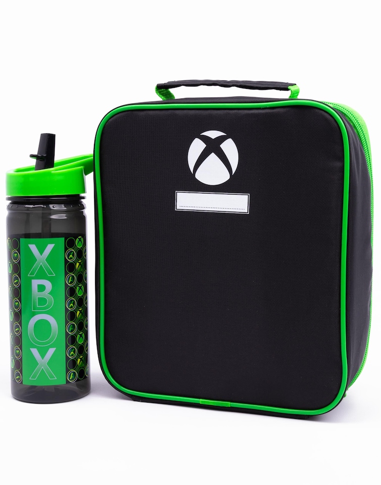 image 1 of Xbox Lunch Bag for Kids Game Console Controller Logo School Dinner Bag, BPA Free Water Bottle Snack Pots Drink Food Containers